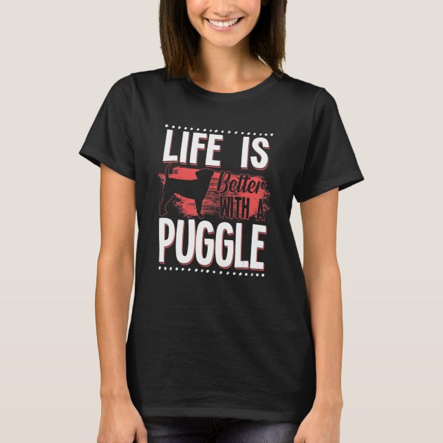 T-shirt Puggle Graphisme Pour Femmes Hommes Enfants Puggle (Devant)