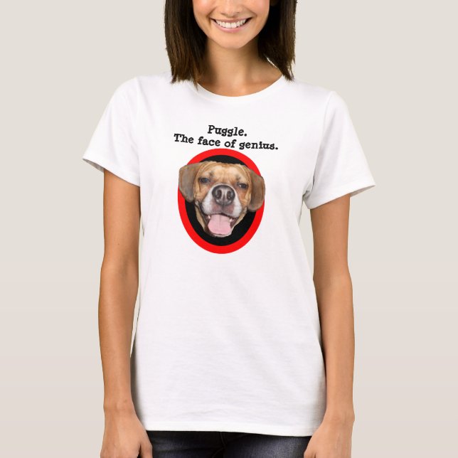T-shirt Puggle. Le visage du génie (Devant)