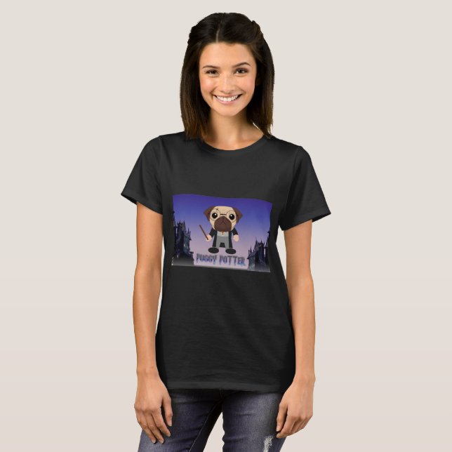 T-shirt Puggy Potter Sur Pugwarts (Devant entier)