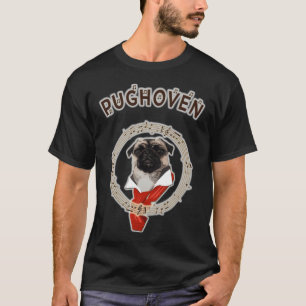 T-shirt Pughoven chien aime musique drôle