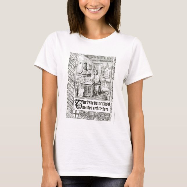 T-shirt Pugin au travail, frontispice de 'Véritables Princ (Devant)