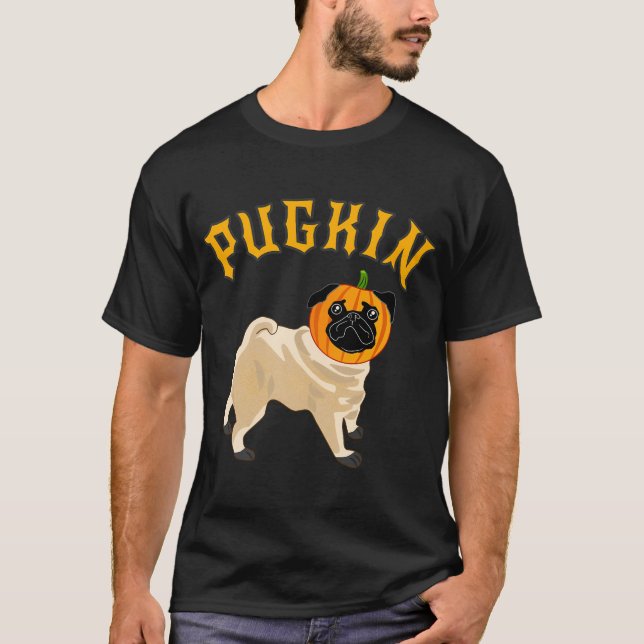 T-shirt Pugkin Halloween (Devant)