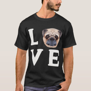 T-shirt Pugs d'amour - Visage de Pug mignon Nez Chien en l