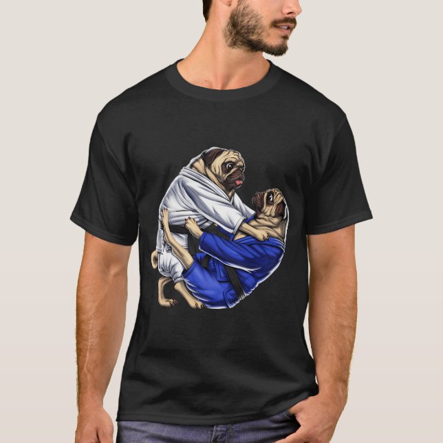 T-shirt Pugs de Jiu-Jitsu (Devant)