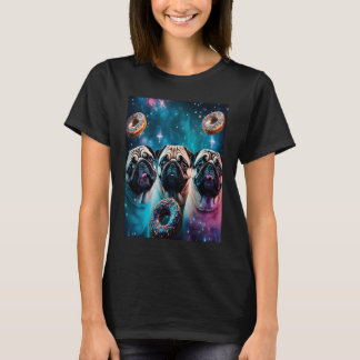 T-shirt Pugs In Space With Donuts Cute Pug Boys Girls Men 