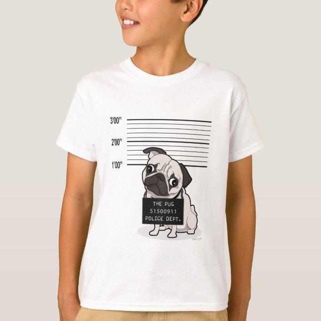 T-shirt Pugshot : Carlin Mugshot (Devant)