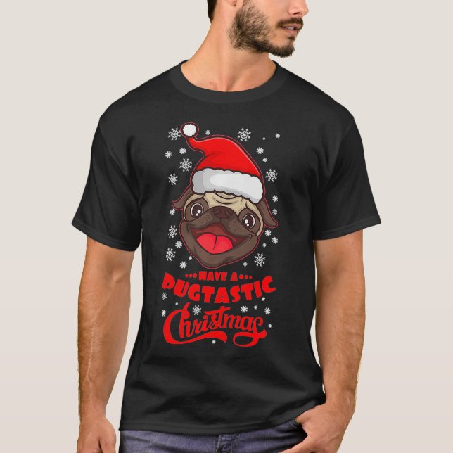 T-shirt PUGTASTIC NOËL Propriétaire du CARLIN Funny Dog Lo (Devant)