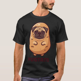 T-shirt Pugtato mignon dessin animé pug drôle mashup pomme