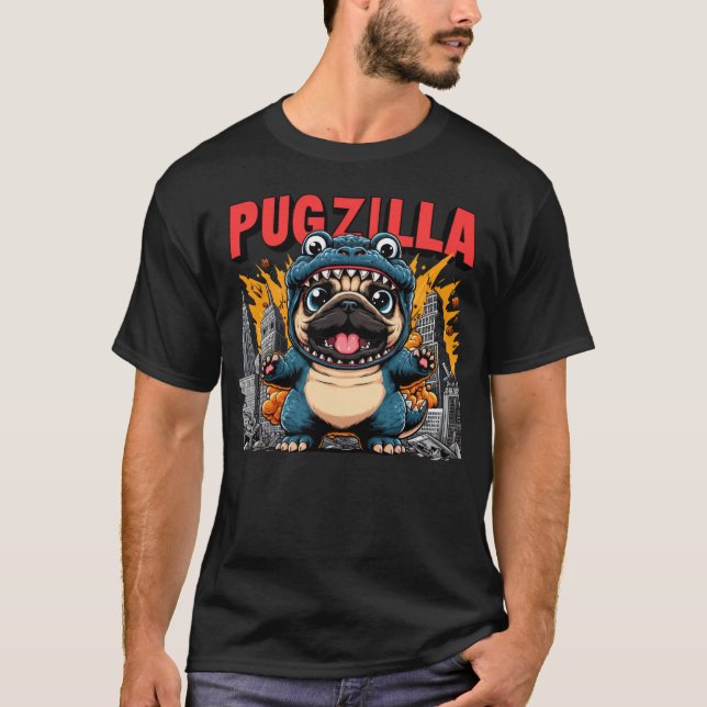 T-shirt Pugzilla Funny Chien (Devant)