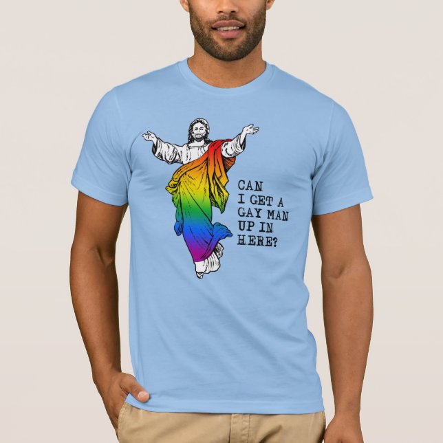 T-shirt  Puis-je avoir un gay ici ? (Devant)