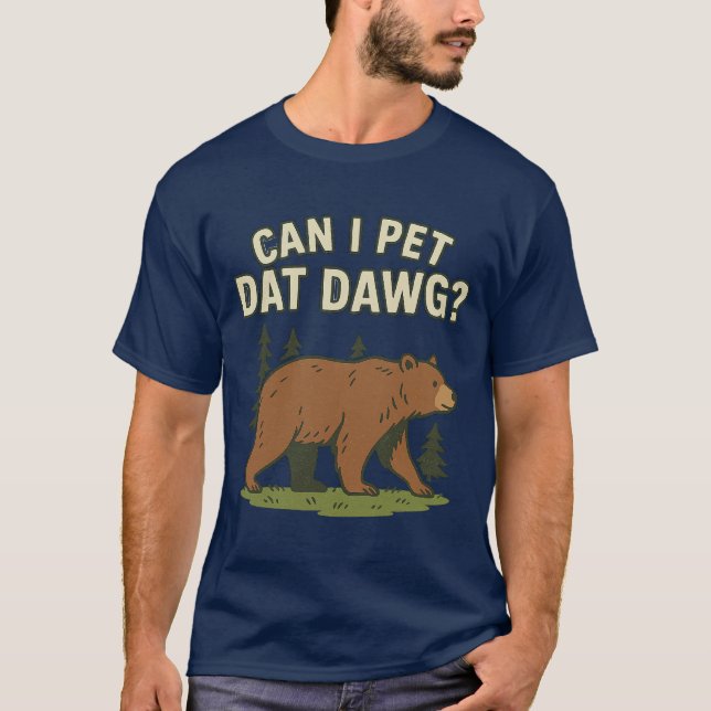 T-shirt Puis-je caresser ce chien (Devant)