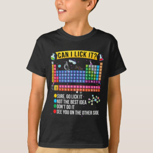 T-shirt Puis-je le lécher Tableau périodique Drôle de scie