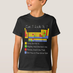 T-shirt Puis-je le Lick Tableau périodique Enseignants Gar