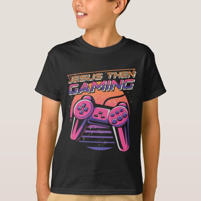 T-shirt Puis Jeu Gamer Christian Boys Vidéo Jeu Contro (Devant)