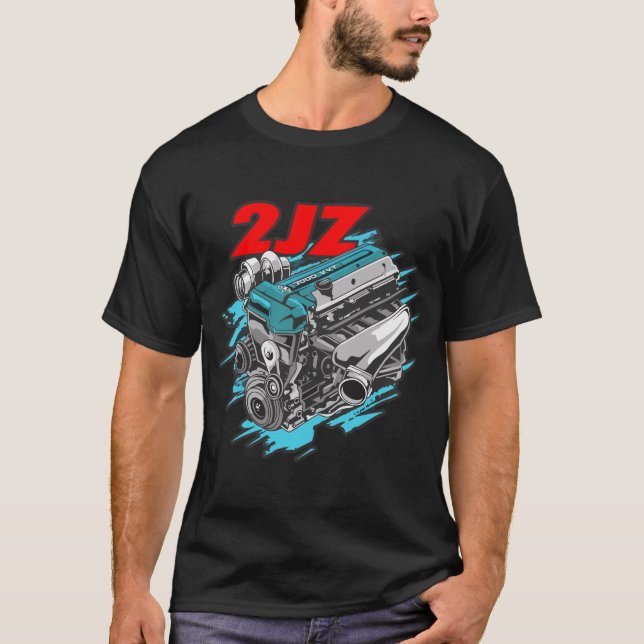 T-shirt Puissance 2JZ GTE - Moteur Toyota Supra (Devant)