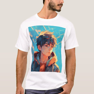 T-shirt Puissance Anime Dynamique : Jeune Homme