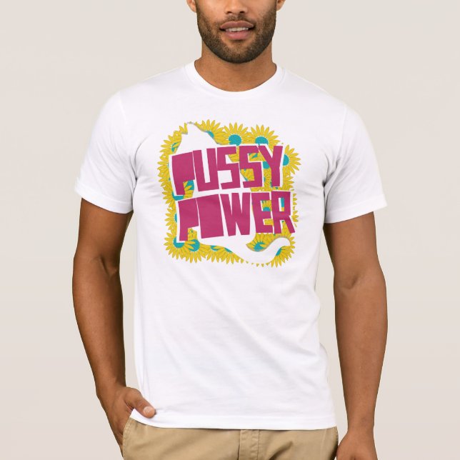 T-shirt Puissance de chat. Cat Power. Puissance de fille. (Devant)