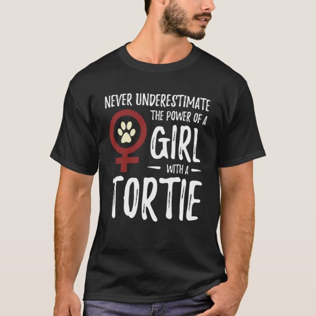 T-shirt Puissance de la fille Tortie Feminist Chat Maman (Devant)