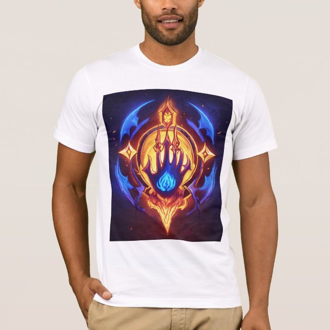 T-shirt Puissance de la flamme bleue : Main mystique (Devant)