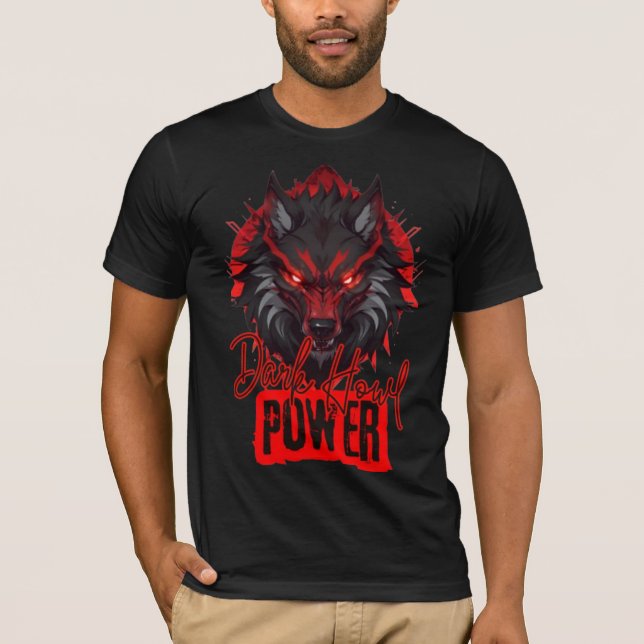 T-shirt Puissance de l'ourlet foncé | Red Wolf Magic Art (Devant)