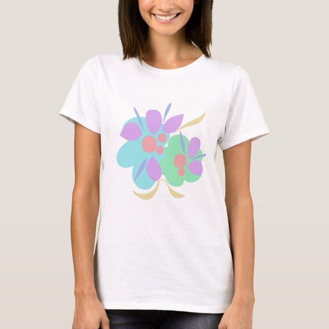 T-shirt puissance des fleurs roses (Devant)