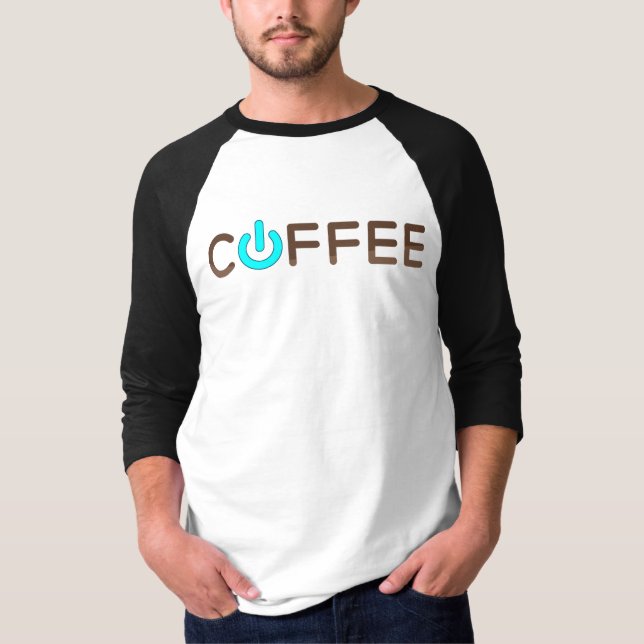 T-shirt Puissance du café (bleu) (Devant)