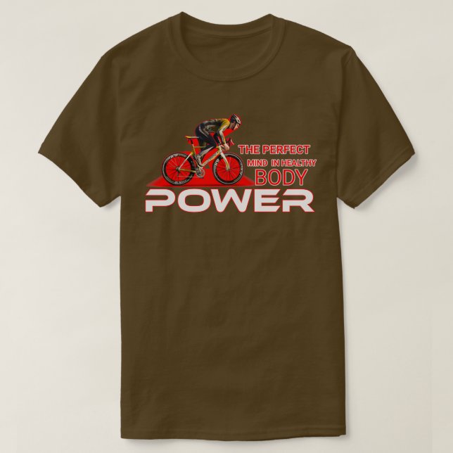 T-shirt Puissance l'esprit parfait dans un corps sain (Design devant)