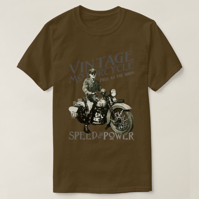 T-shirt Puissance vintage de vitesse de moto (Design devant)