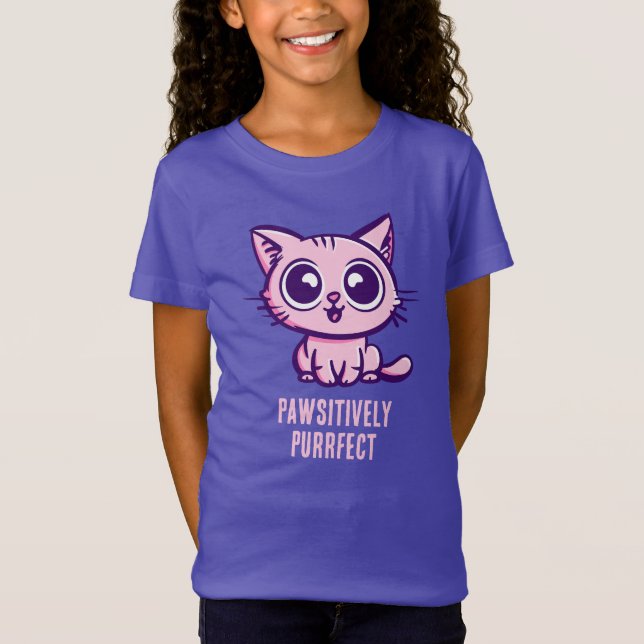 T-Shirt Puissant, Beau Manga Kitten (Devant)