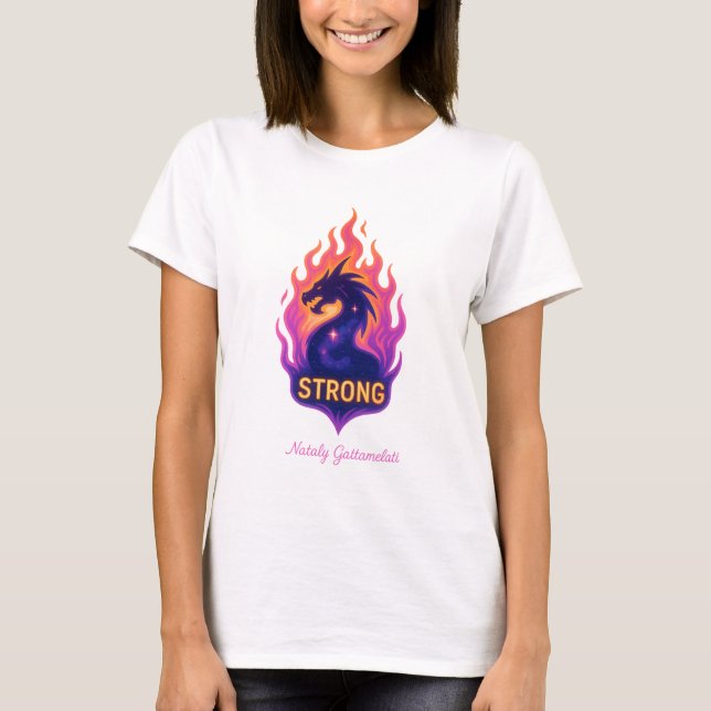 T-shirt Puissant Feu de Dragon — Conception Motivationnell (Devant)