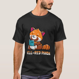 T-shirt Puits Red Panda Bookworm Lecture Livres Panda