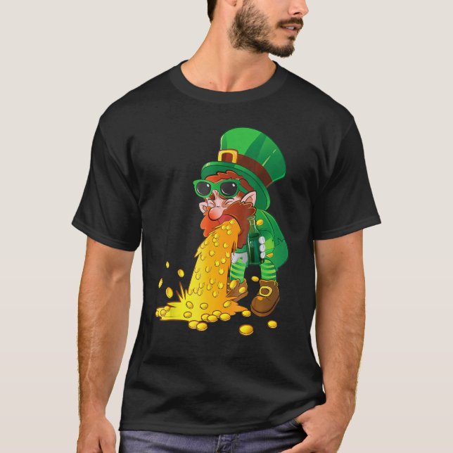 T-shirt Puking Leprechaun Shirt Funny St Patrick's Day Dri (Devant)
