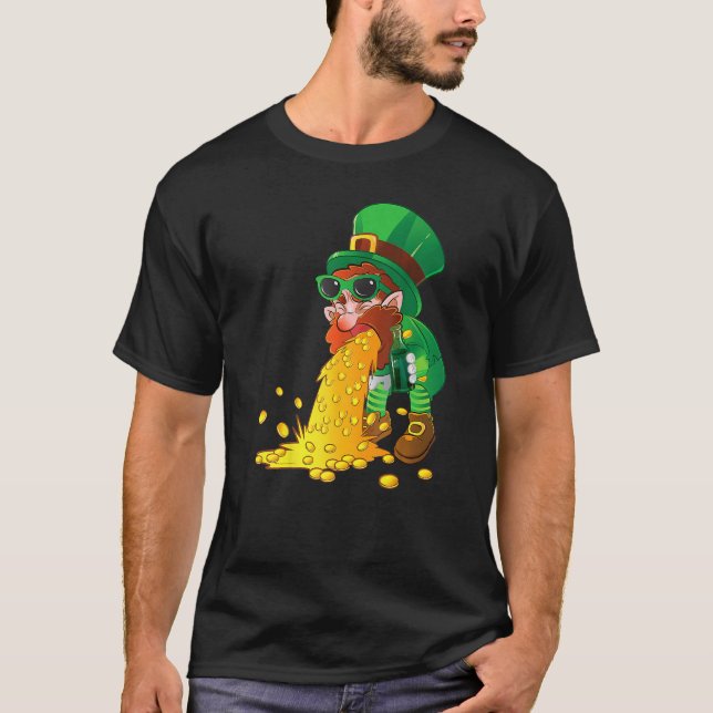 T-shirt Puking Leprechaun Shirt Funny St Patrick's Day Dri (Devant)