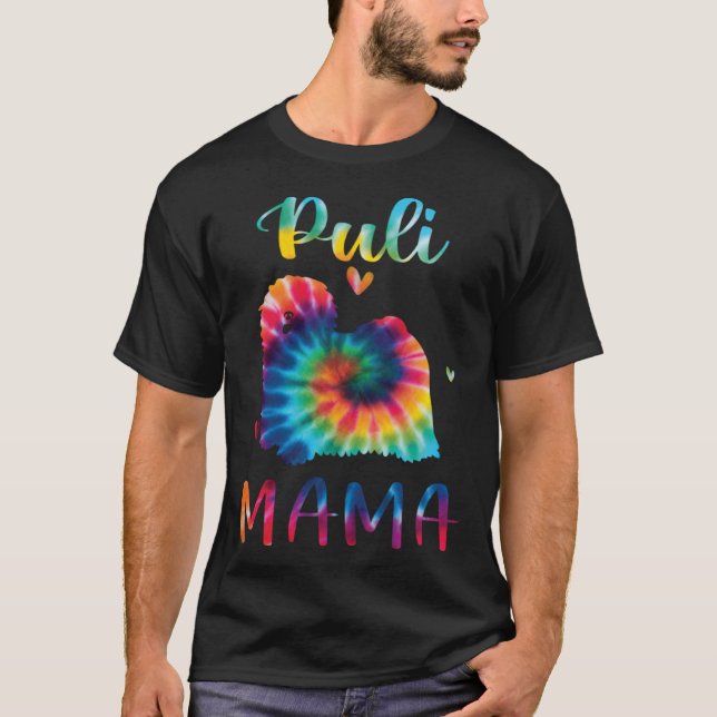 T-shirt Puli Mama Tie Dye Dog Mom Mothers Day (Devant)