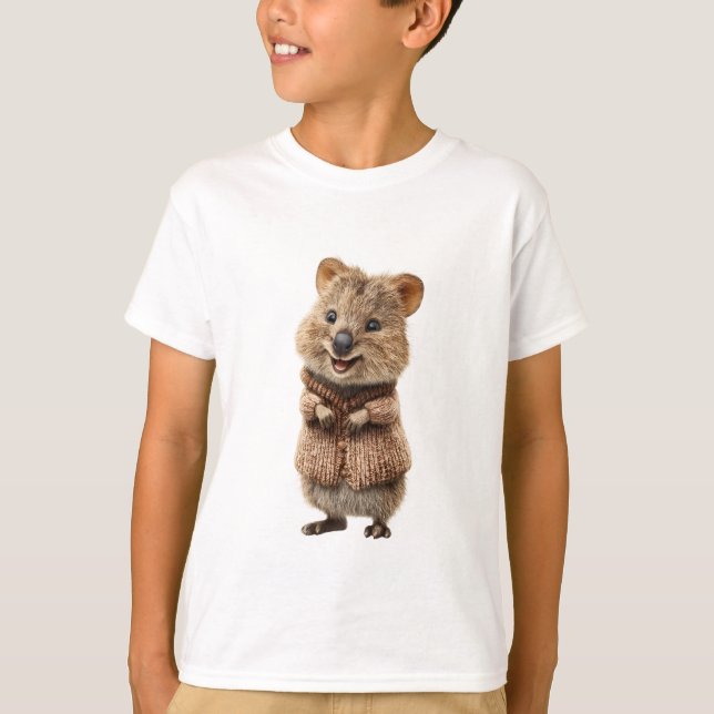 T-shirt Pull Coquet Quokka Enfant Sourire (Devant)