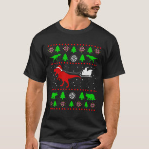 T-shirt Pull de Noël laid dinosaure pour adultes et enfant