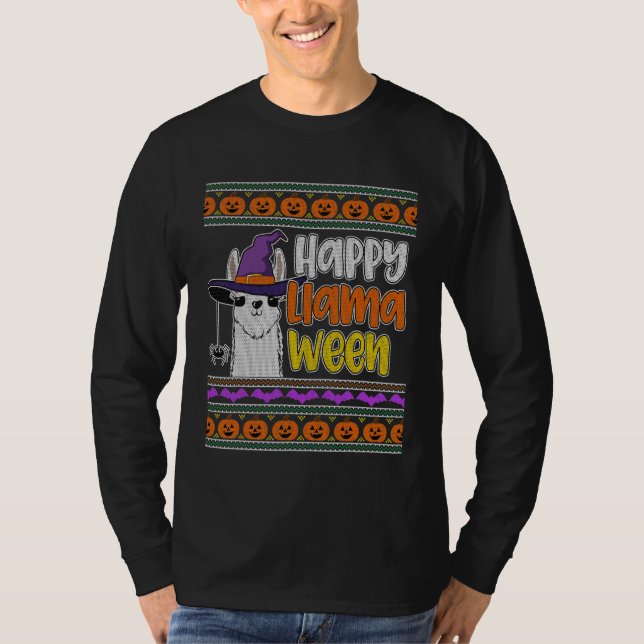 T-shirt Pull Halloween laid Style Lama Lama heureux LlamaW (Devant)