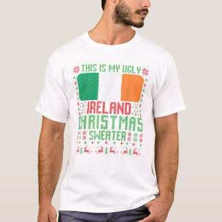 T-shirt Pull Irlandais de Noël laid