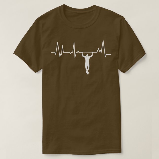 T-shirt Pullup Heartbeat For Fitness And Calisthenics 252 (Design devant)