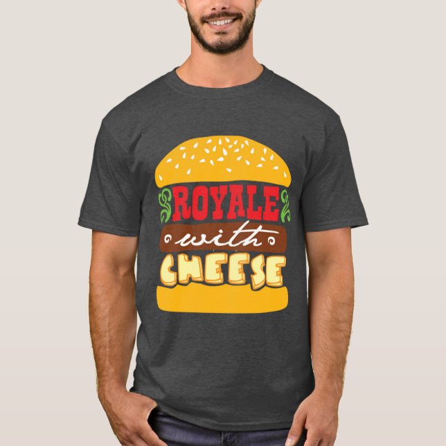 T-shirt Pulp Fiction Royale avec un cadeau de fromage (Devant)