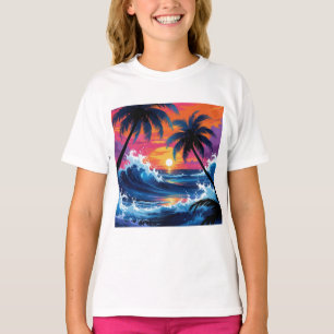 T-shirt Pulse tropicale - Vibes de Surf couché de soleil