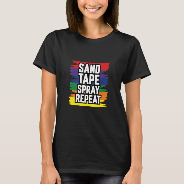 T-shirt Pulvérisateur de bande de sable Répéter Auto Body  (Devant)