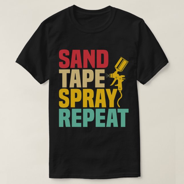 T-shirt Pulvérisateur de bande de sable Répétition Auto Bo (Design devant)