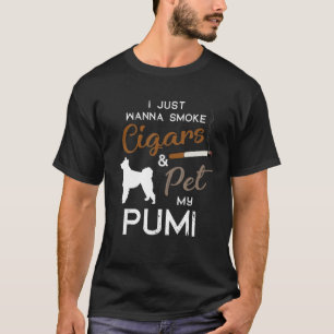 T-shirt Pumi Chien Cigar Lover propriétaire Noël Anniversa