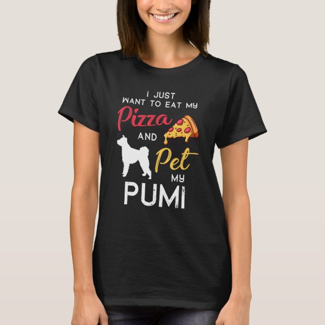 T-shirt Pumi Dog Pizza Propriétaire Noël Anniversaire (Devant)