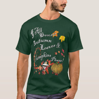 T-shirt Pumkins Autumn Leaves, Coffee Quotes Cute Thanksg