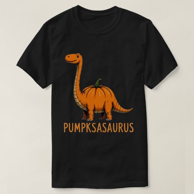 T-shirt Pumpkasaurus Citrouille Dinosaur Funny Halloween (Design devant)