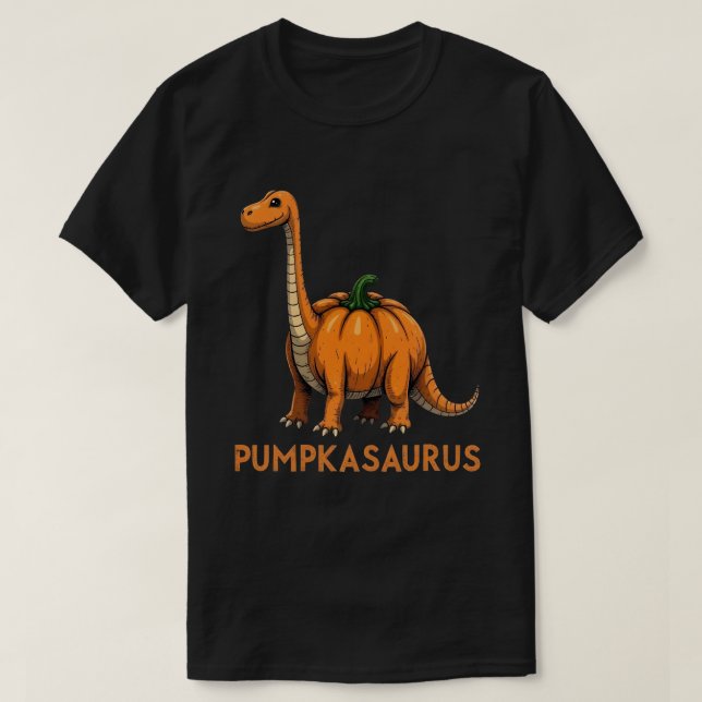 T-shirt Pumpkasaurus Citrouille Dinosaur Funny Halloween (Design devant)