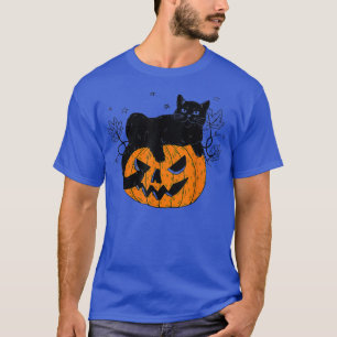 T-shirt Pumpkin Black Cat Halloween Costume Scary Witch Fa
