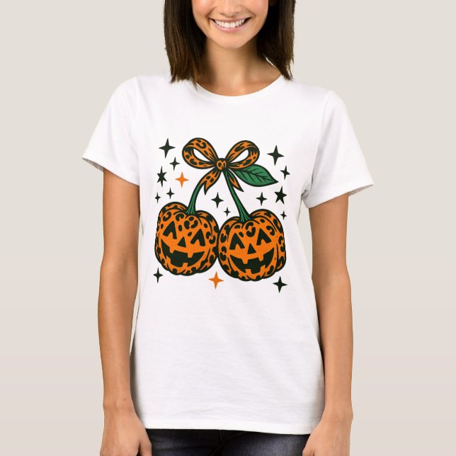 T-shirt Pumpkin cherries png｜halloween cherry png｜autumn g (Devant)